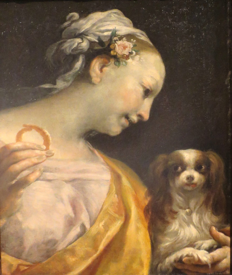 Une dame avec un chien - Giuseppe Maria Crespi