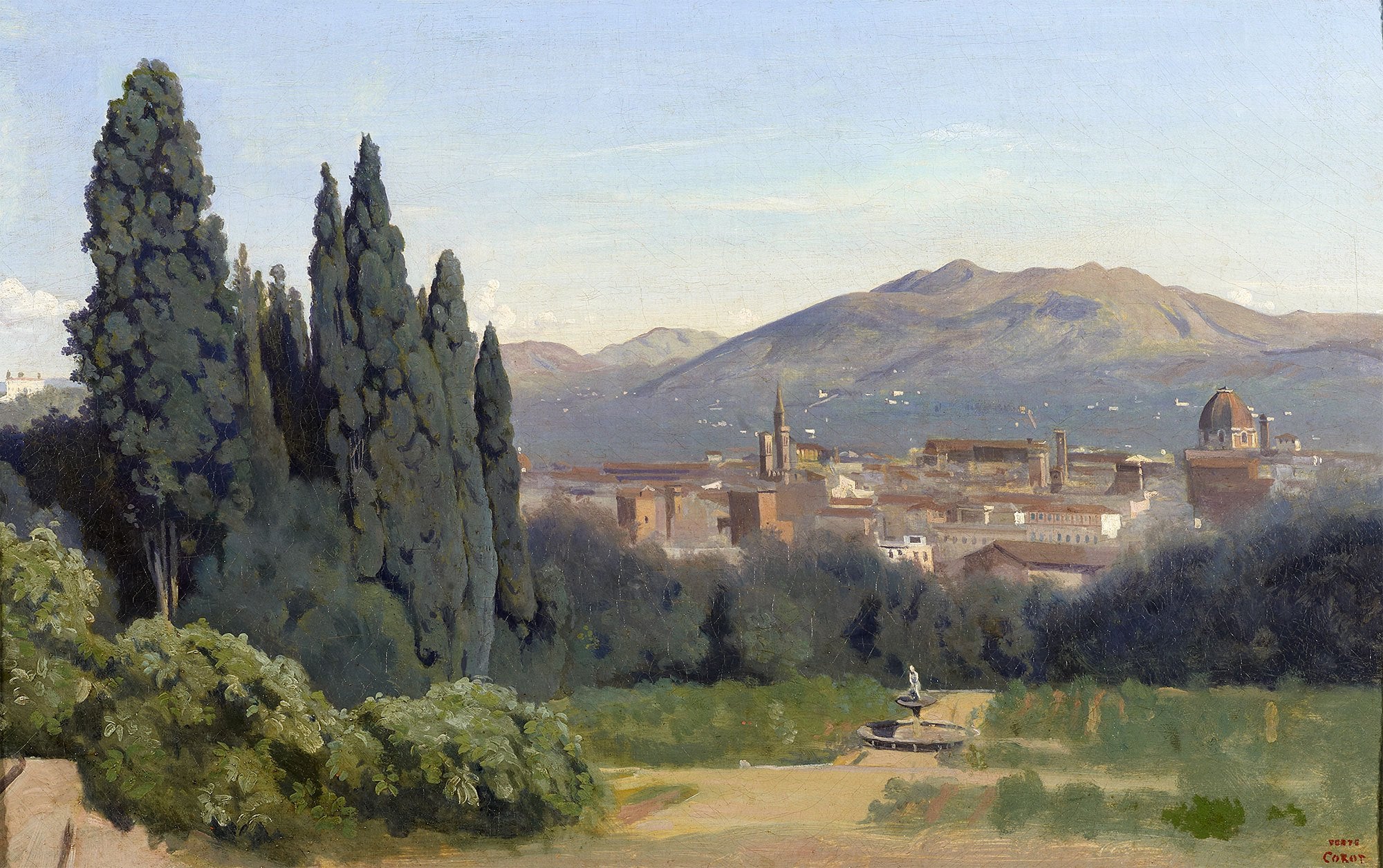 Florence, Vue prise des Jardins Boboli - Jean-Baptiste Camille Corot