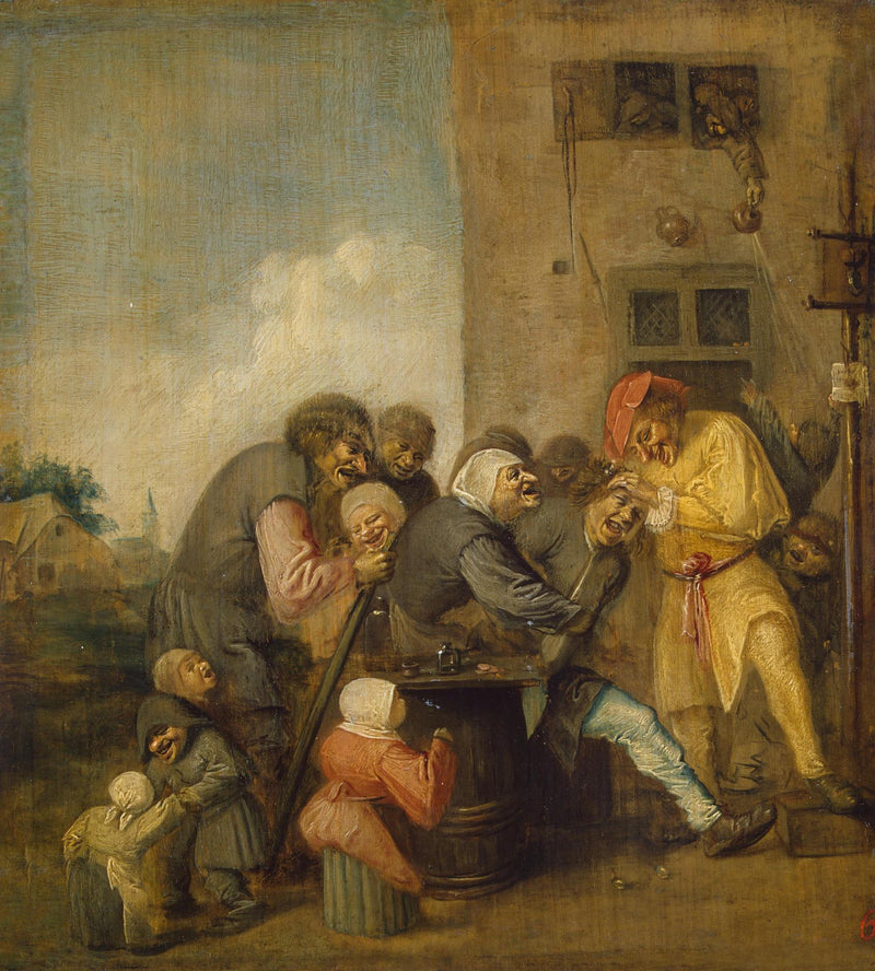 Charlatan du village (L'opération pour la pierre dans la tête) - Adriaen Brouwer