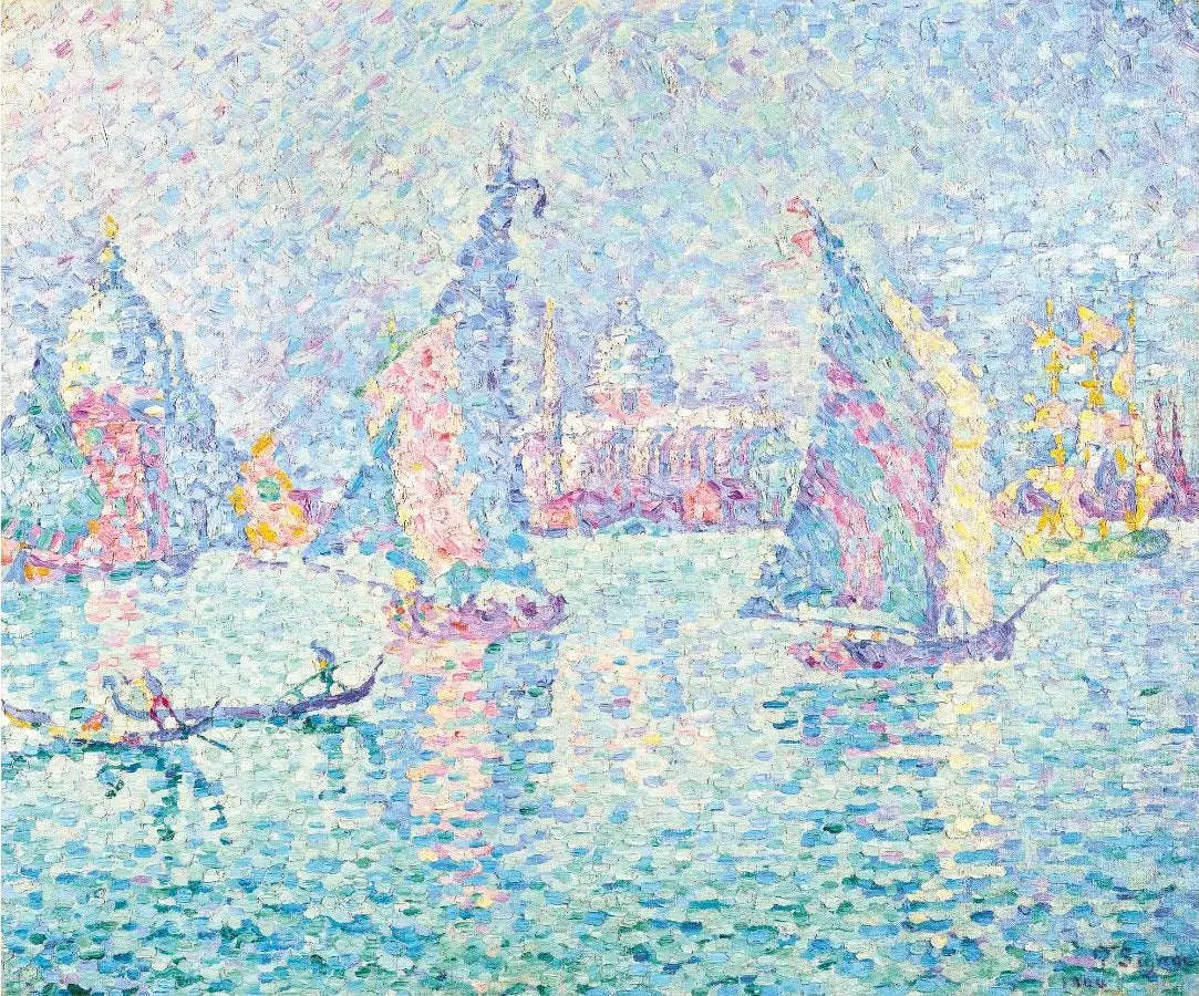 Reproduction du tableau « Voiles Dans la Brume. Canal de la Giudecca - Paul Signac » par Alpha Reproduction en peinture à l’huile