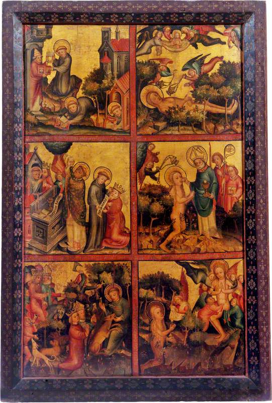 3 scene della vita di san Gilles ; 3 scene della vita di santa Maria Maddalena (triptyque, pannello destro esterno) - Maestro Bertram