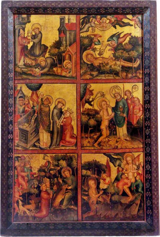 3 scene della vita di san Gilles ; 3 scene della vita di santa Maria Maddalena (triptyque, pannello destro esterno) - Maestro Bertram