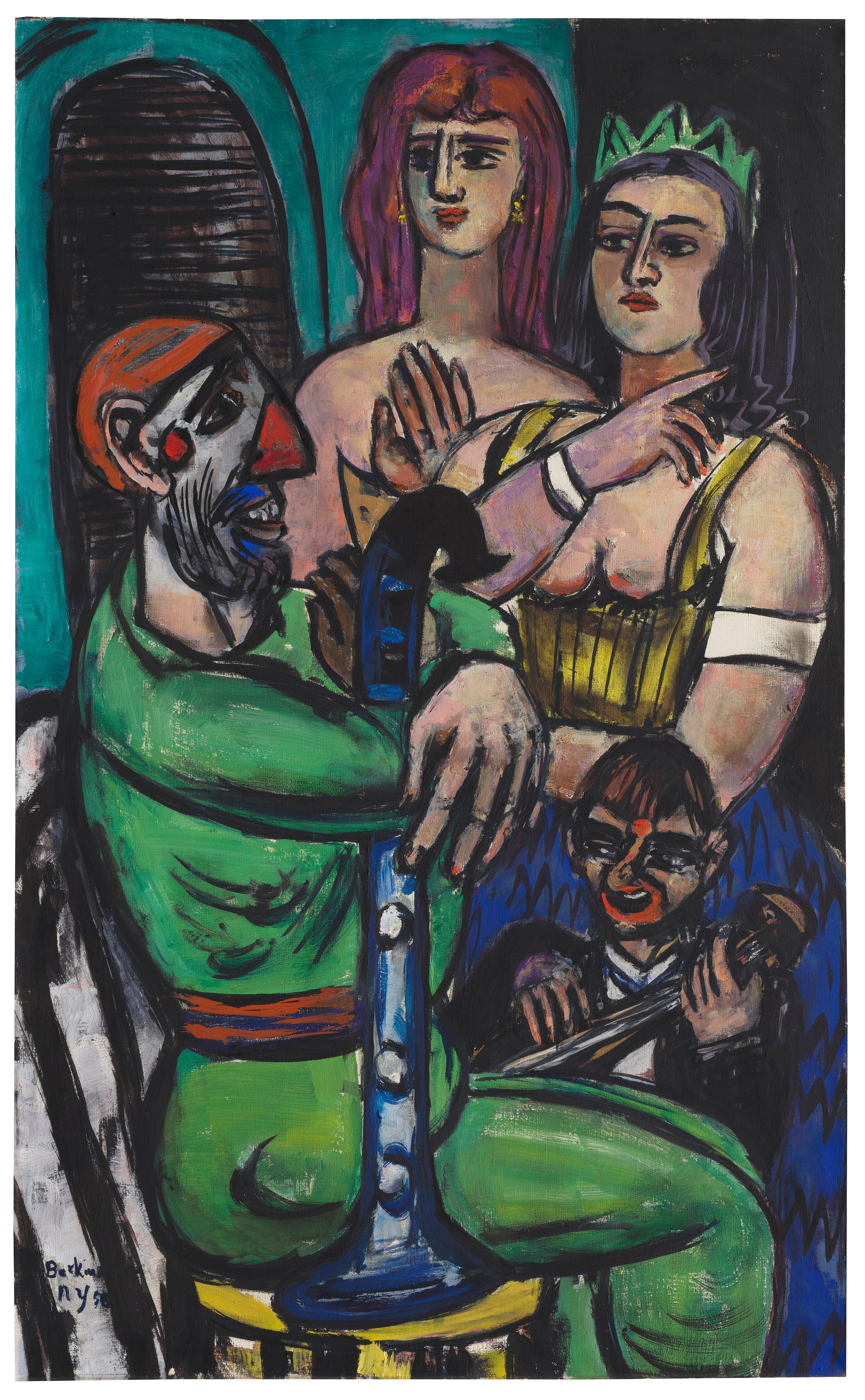 Großer Clown mit Frauen und kleiner Clown - Max Beckmann