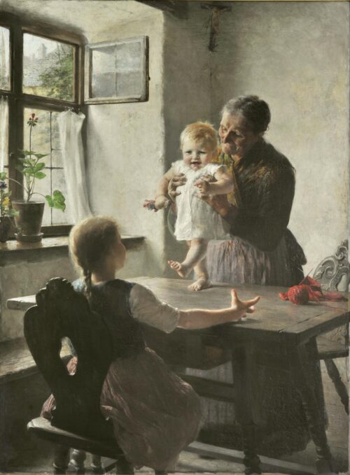Les Premiers Pas, Georgios Iakovidis, 1892, Oil on canvas