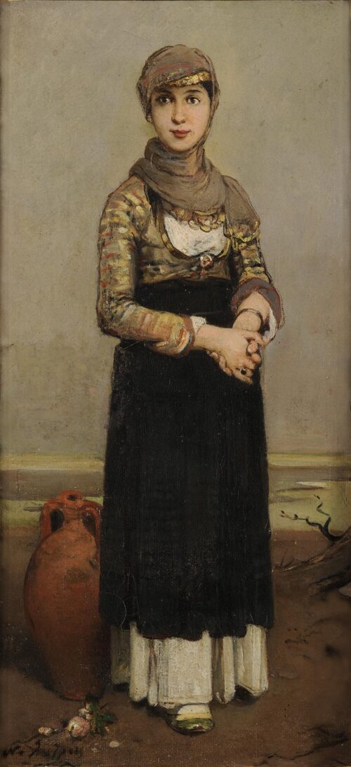 Jeune Fille, Nikiforos Lytras, ca 1872, Oil on canvas