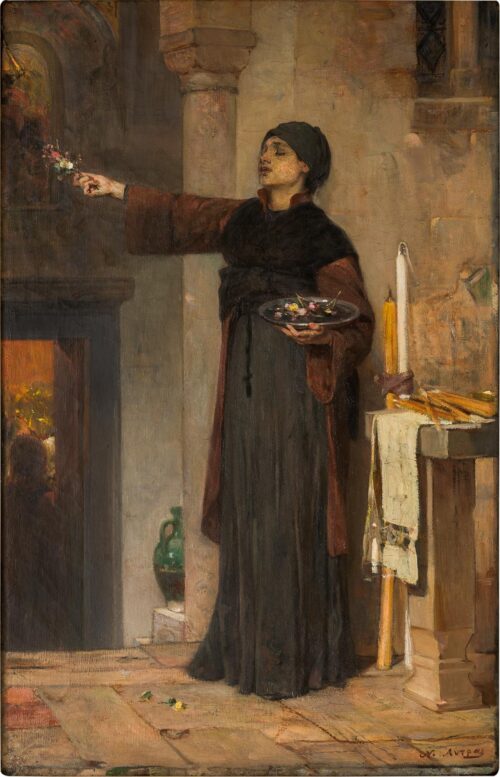 Fleurs funéraires, Nikiforos Lytras, 1901, Oil on canvas