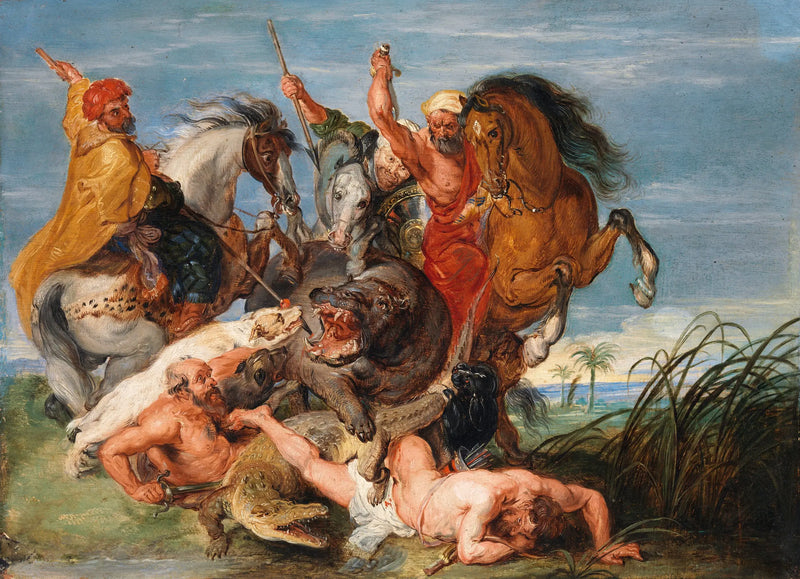 Una caccia all'ippopotamo e al coccodrillo - Peter Paul Rubens