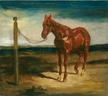 Un cavallo attaccato a un palo - Eugène Delacroix