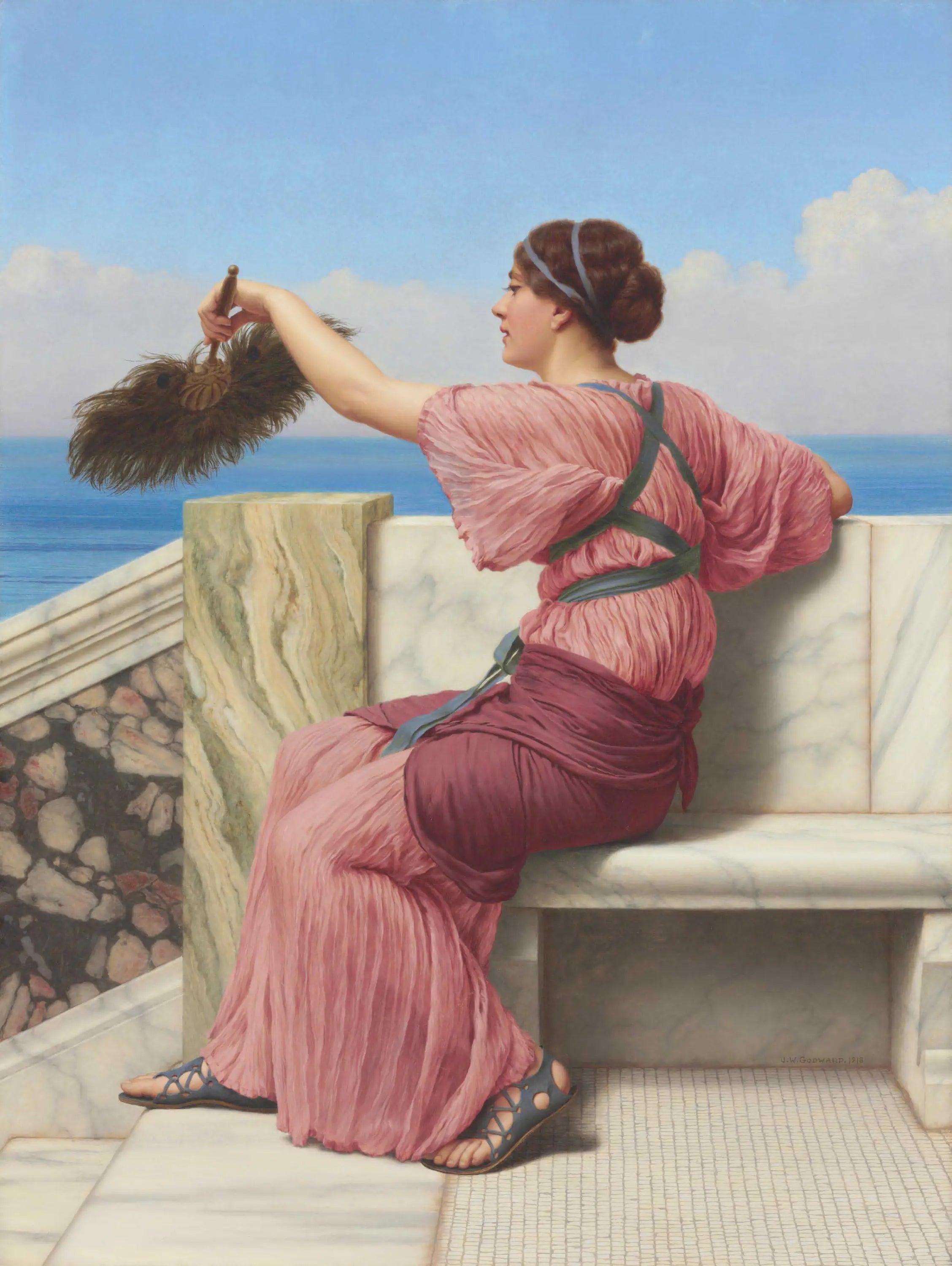 Un signal - John William Godward - Alpha Reproduction