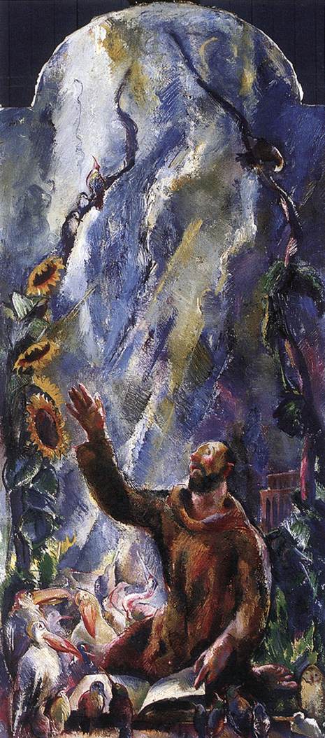 Saint François prêchant aux oiseaux, Vilmos Aba-Novák, 1926