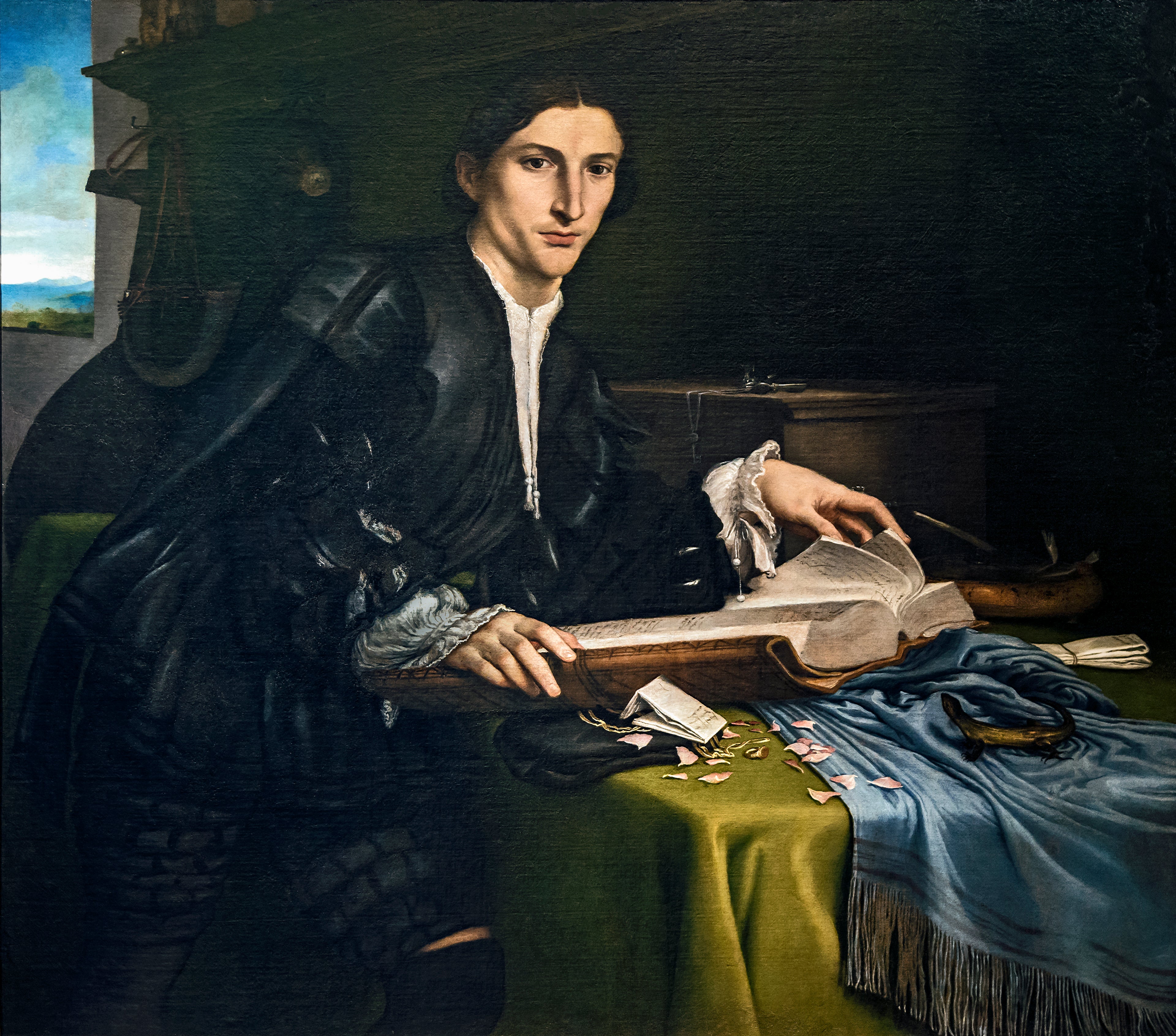 Portrait d’un jeune homme gentilhomme à ses études - Lorenzo Lotto - Alpha Reproduction