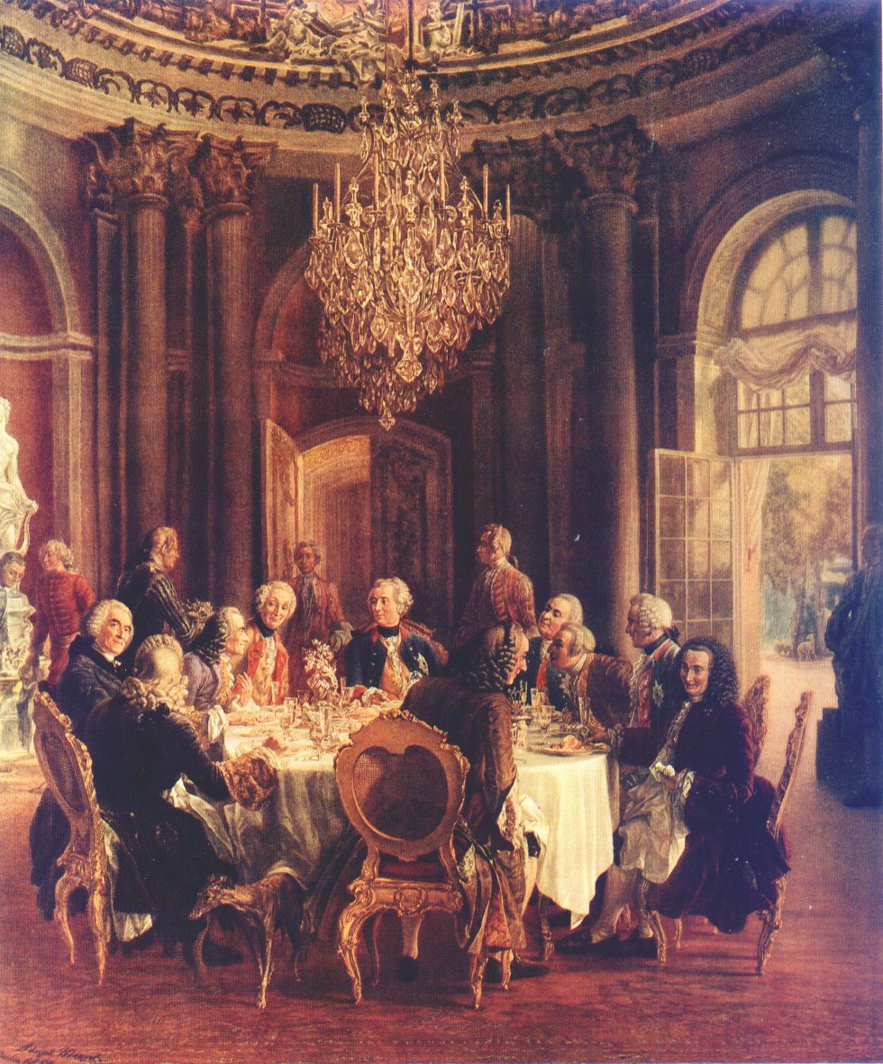 La table ronde du roi Frédéric II à Sanssouci - Adolph von Menzel