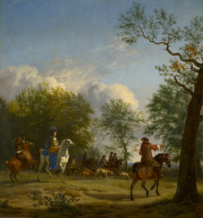 Une expédition de fauconnerie en route - Adriaen van de Velde
