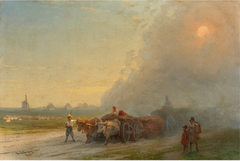 Charrières à bœufs dans la steppa ucraina - Ivan Aïvazovski