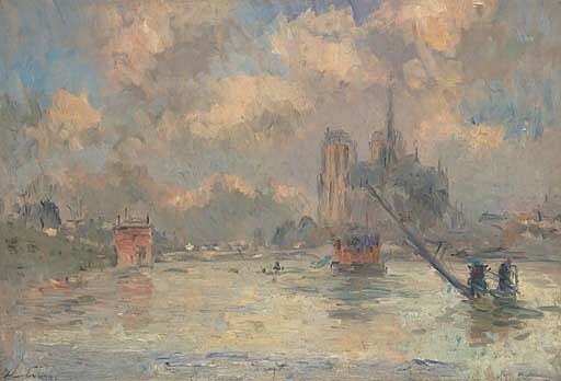 Notre-Dame de Paris e la Senna durante l'alluvione del 1910 - Albert Lebourg