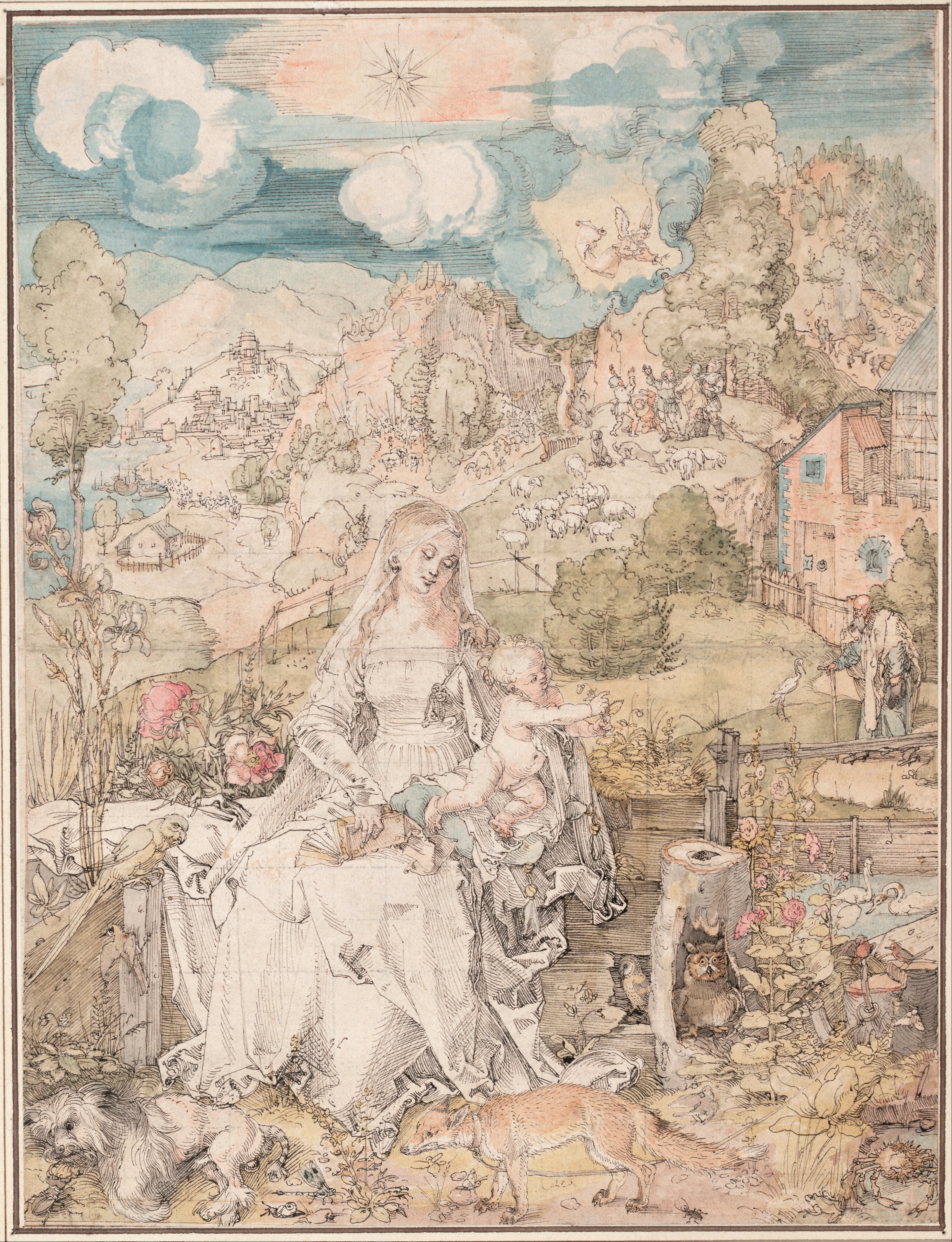 Maria tra una moltitudine di animali - Albrecht Dürer