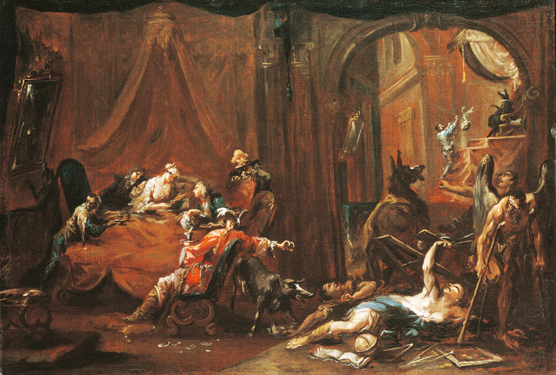 La dissipation et l'ignorance détruisent les arts et les sciences - Alessandro Magnasco