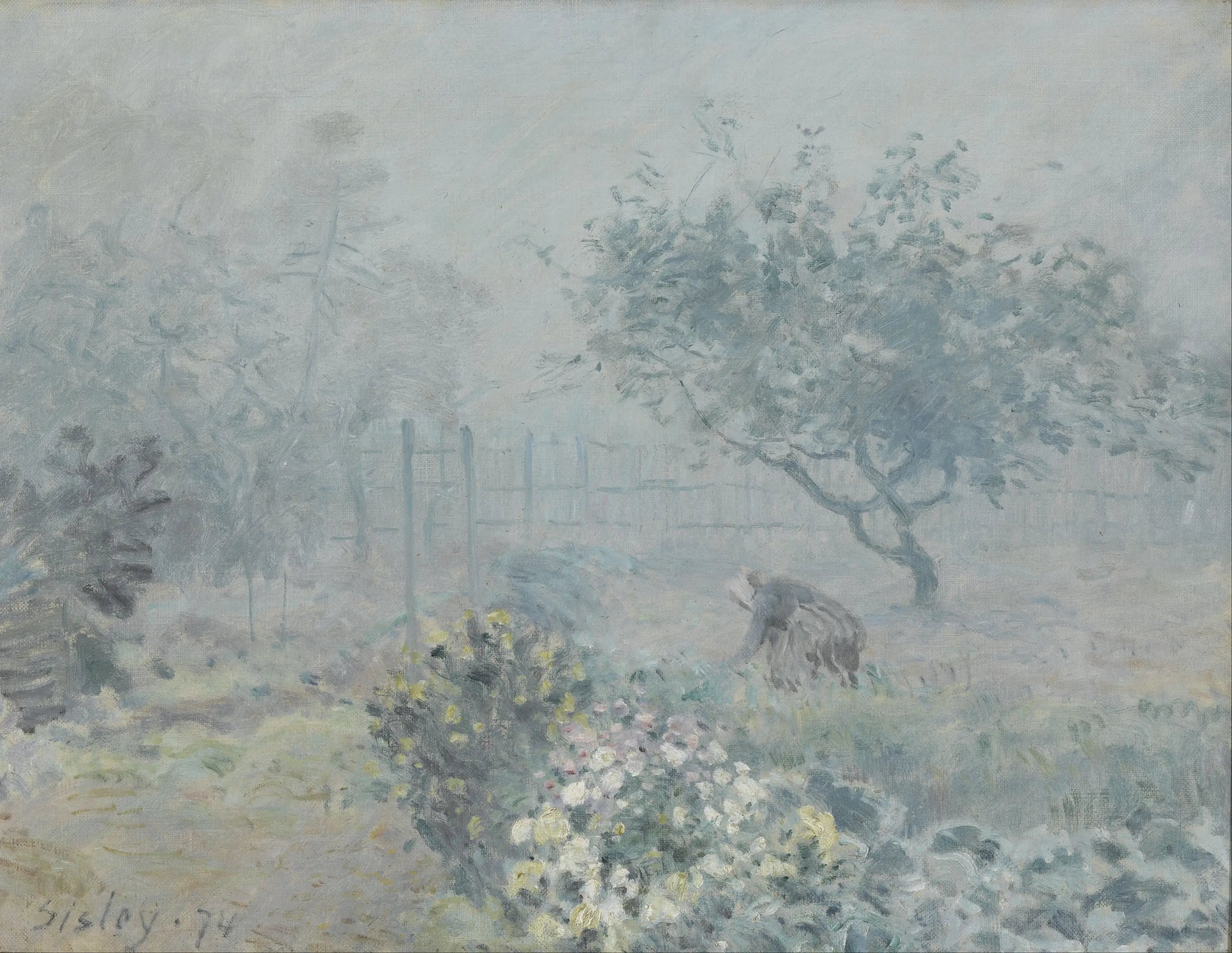Reproduction du tableau « Le Brouillard, Voisins - Alfred Sisley » par Alpha Reproduction en peinture à l’huile