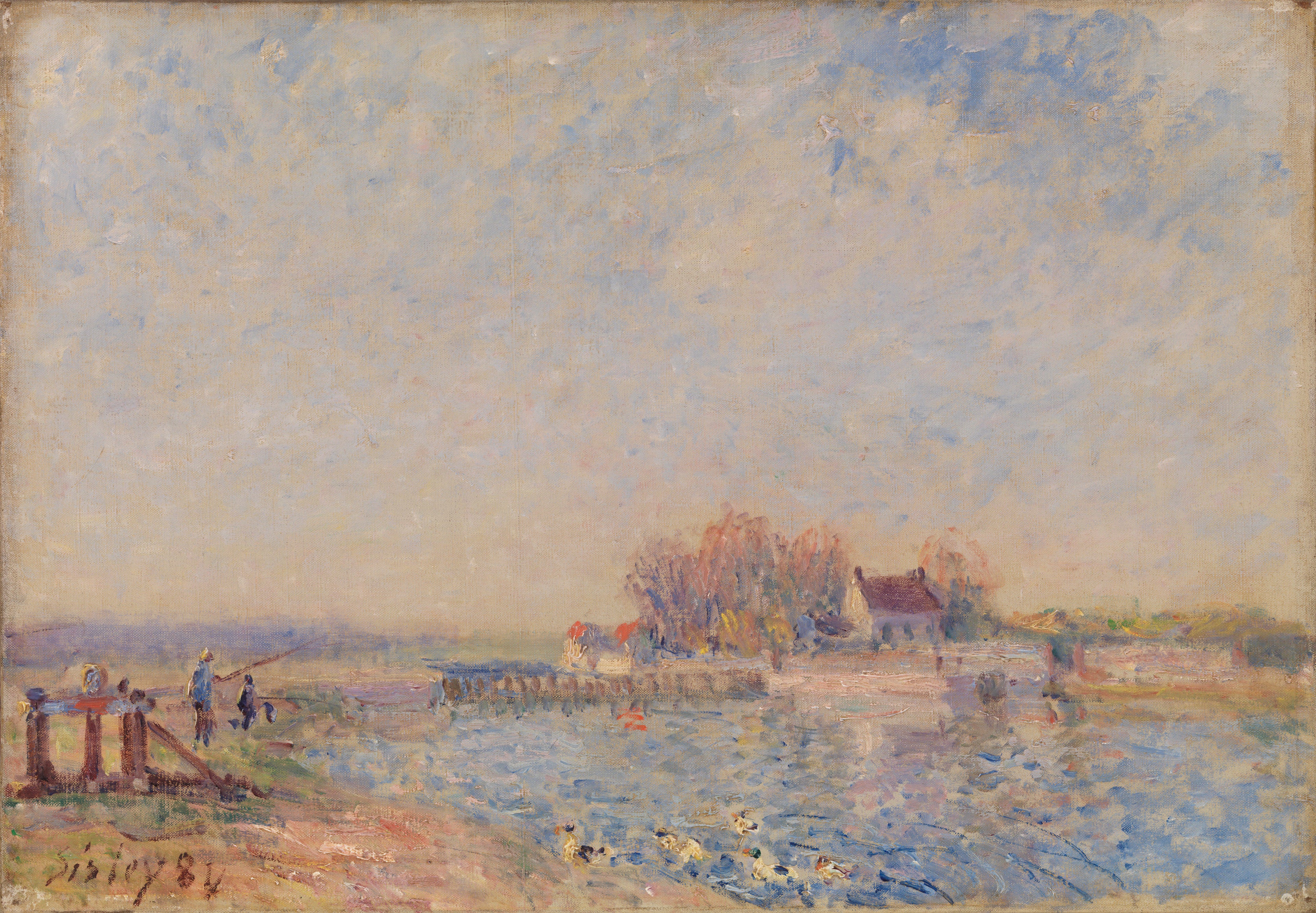 Reproduction du tableau « Canal de Saint Mammès – Loing (Saint Mammès – Canal du Loing) - Alfred Sisley » par Alpha Reproduction en peinture à l’huile