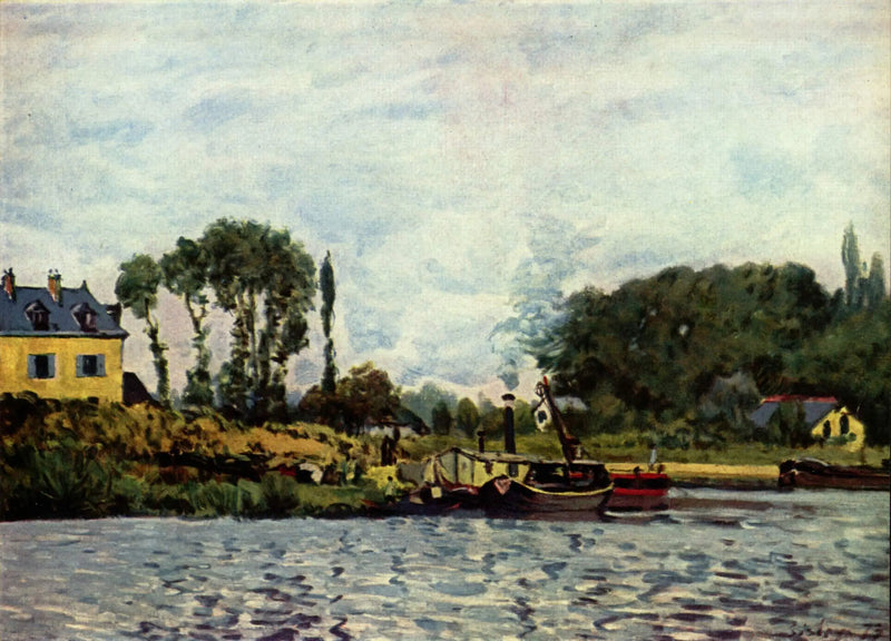 Barche alla chiusa di Bougival - Alfred Sisley