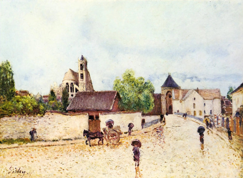 Moret-sur-Loing sotto la pioggia - Alfred Sisley