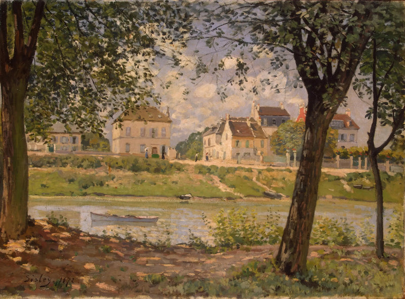 Villaggio sulla riva della Senna - Alfred Sisley