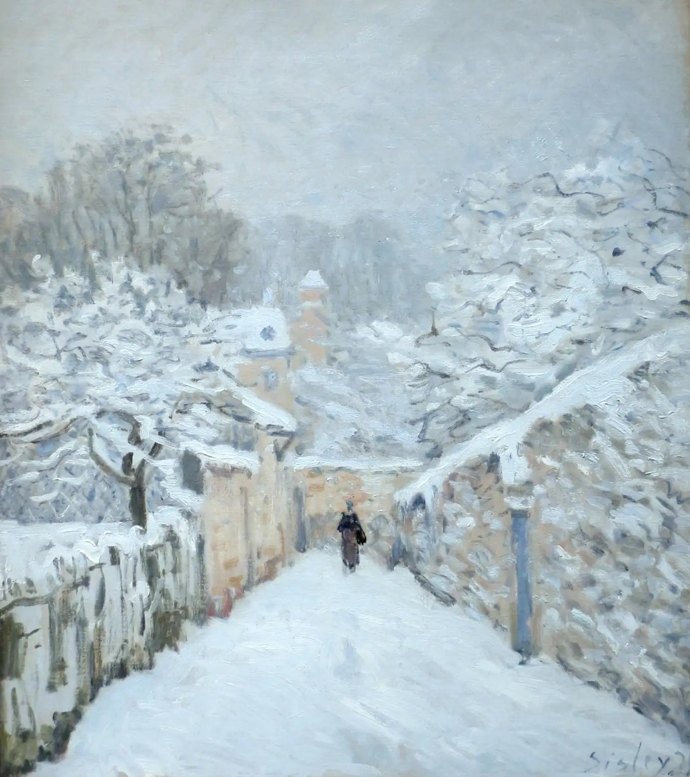 Reproduction du tableau « La Neige à Louveciennes - Alfred Sisley » par Alpha Reproduction en peinture à l’huile
