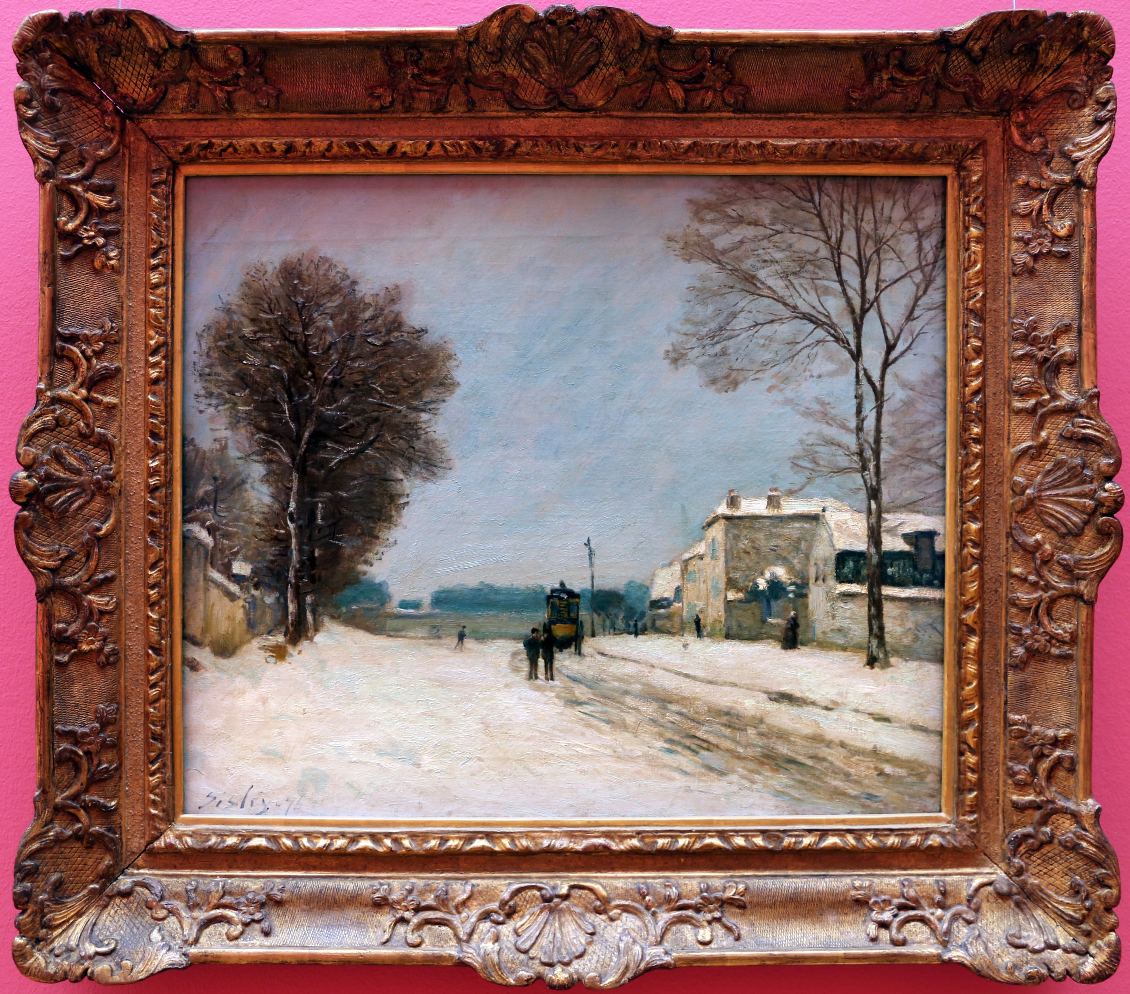 Reproduction du tableau « En hiver, effet de neige - Alfred Sisley » par Alpha Reproduction en peinture à l’huile