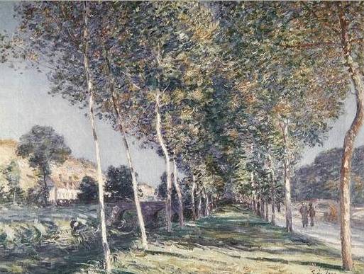 Reproduction du tableau « Allée de peupliers aux environs de Moret-sur-Loing - Alfred Sisley » par Alpha Reproduction en peinture à l’huile