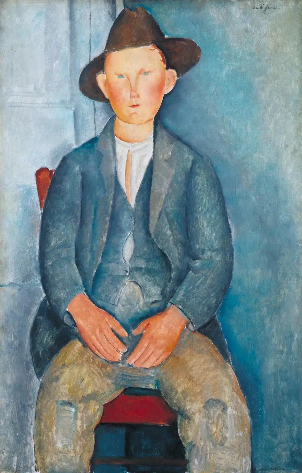 Reproduction du tableau « Le Petit Paysan - Amedeo Modigliani » par Alpha Reproduction en peinture à l’huile