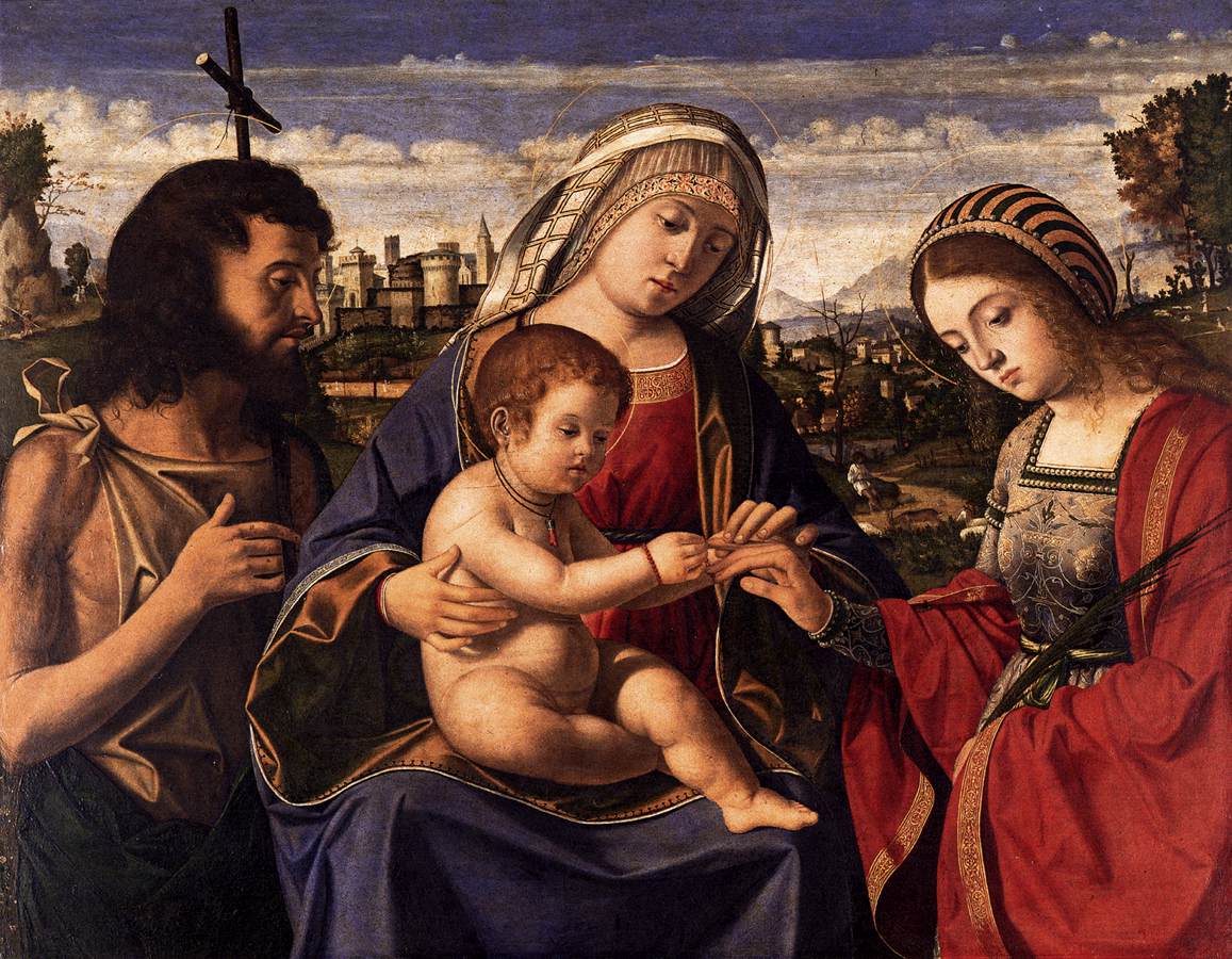Vierge à l'Enfant avec saint Jean-Baptiste et sainte Catherine d'Alexandrie - Andrea Previtali