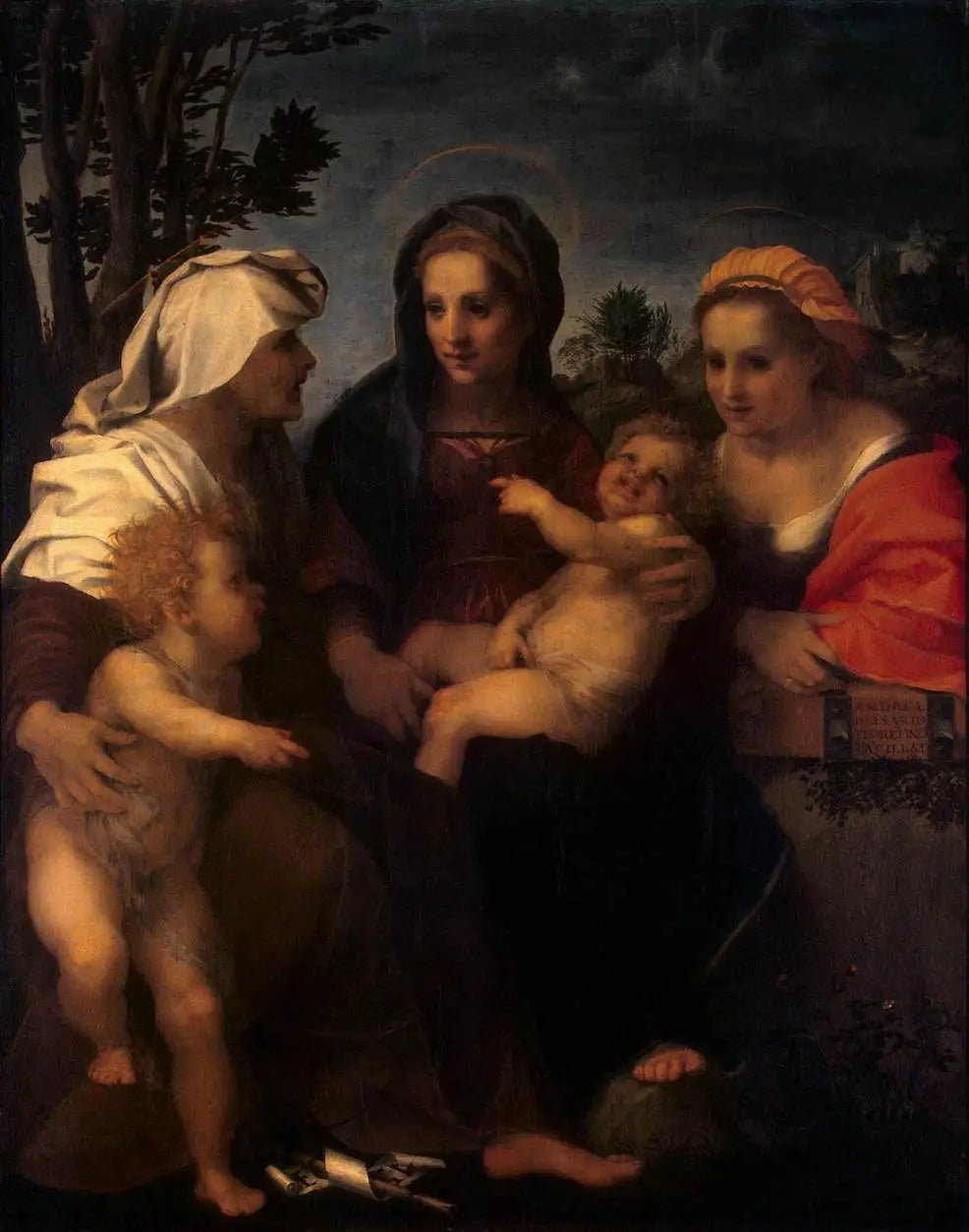 La Vierge à l’Enfant avec sainte Catherine sainte Élisabeth et saint Jean-Baptiste - Andrea del Sarto - Alpha
