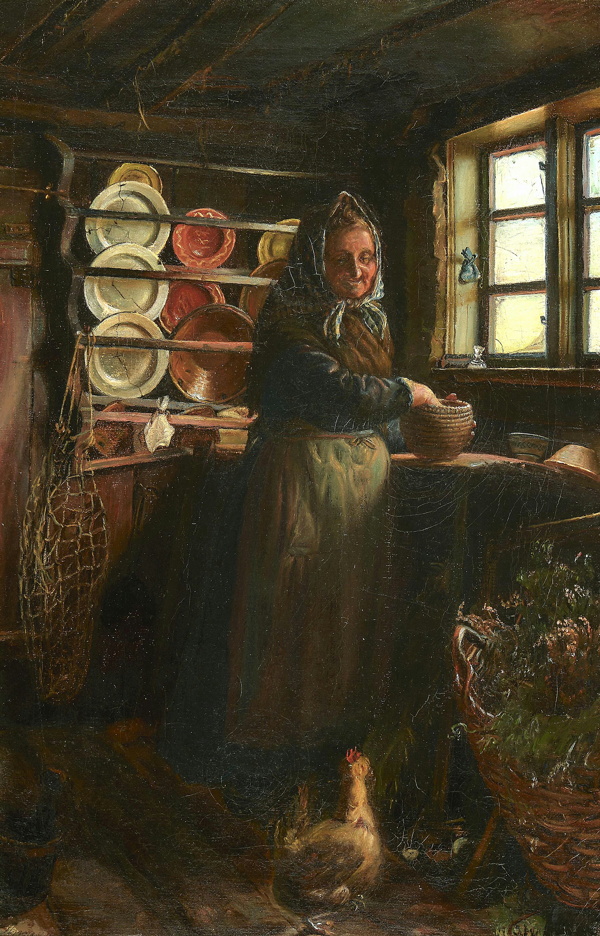 Une vieille dame dans sa cuisine. - Anna Ancher - Alpha Reproduction