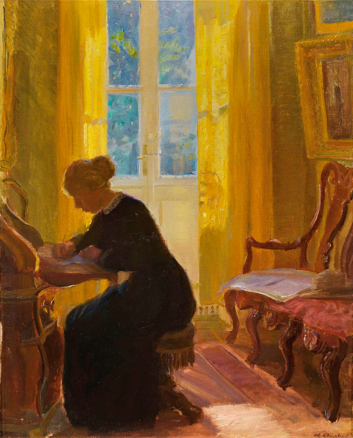 Helga Ancher sta scrivendo. -Anna Ancher