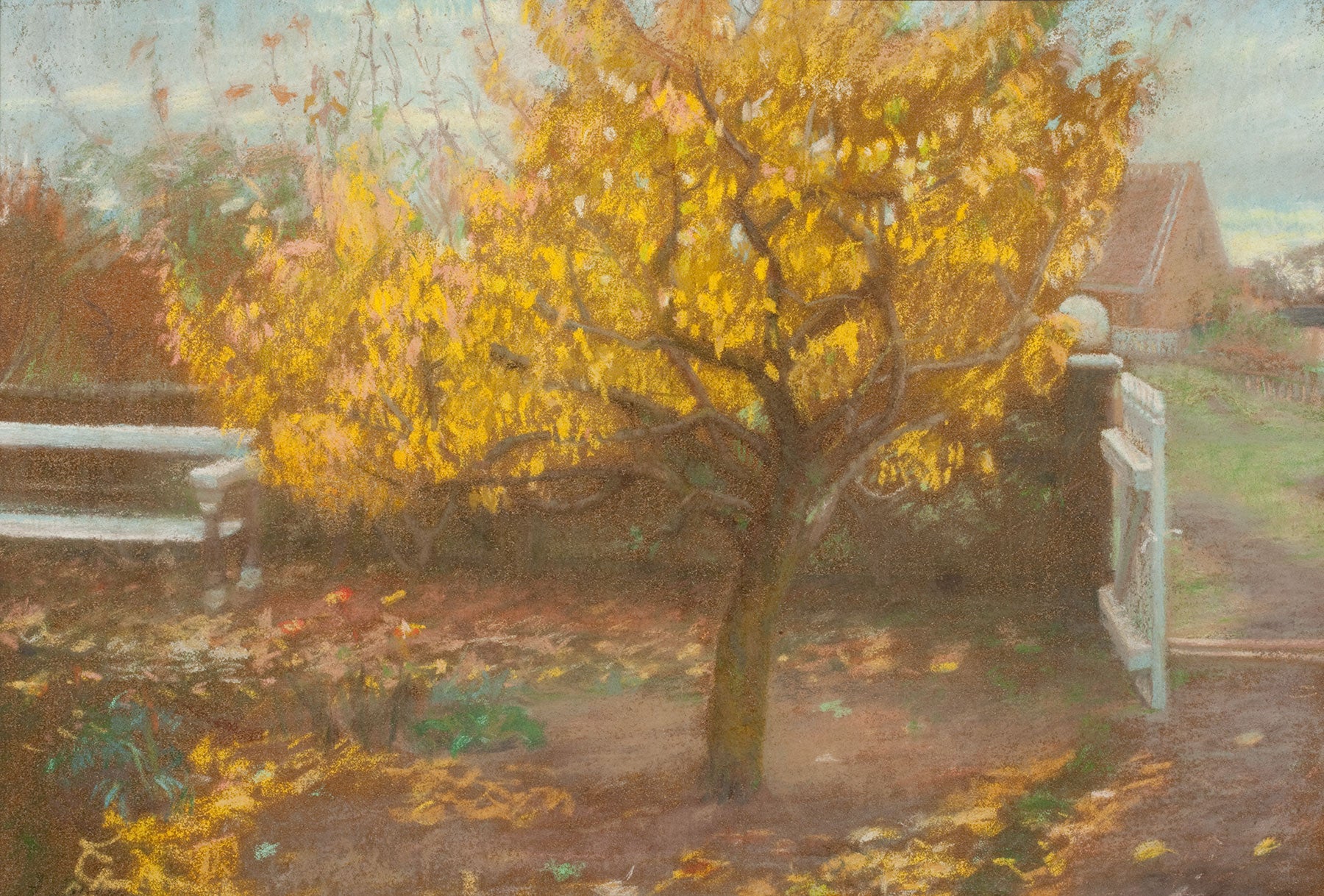 Le poirier du jardin de devant d’Ancher en automne. - Anna Ancher - Alpha Reproduction