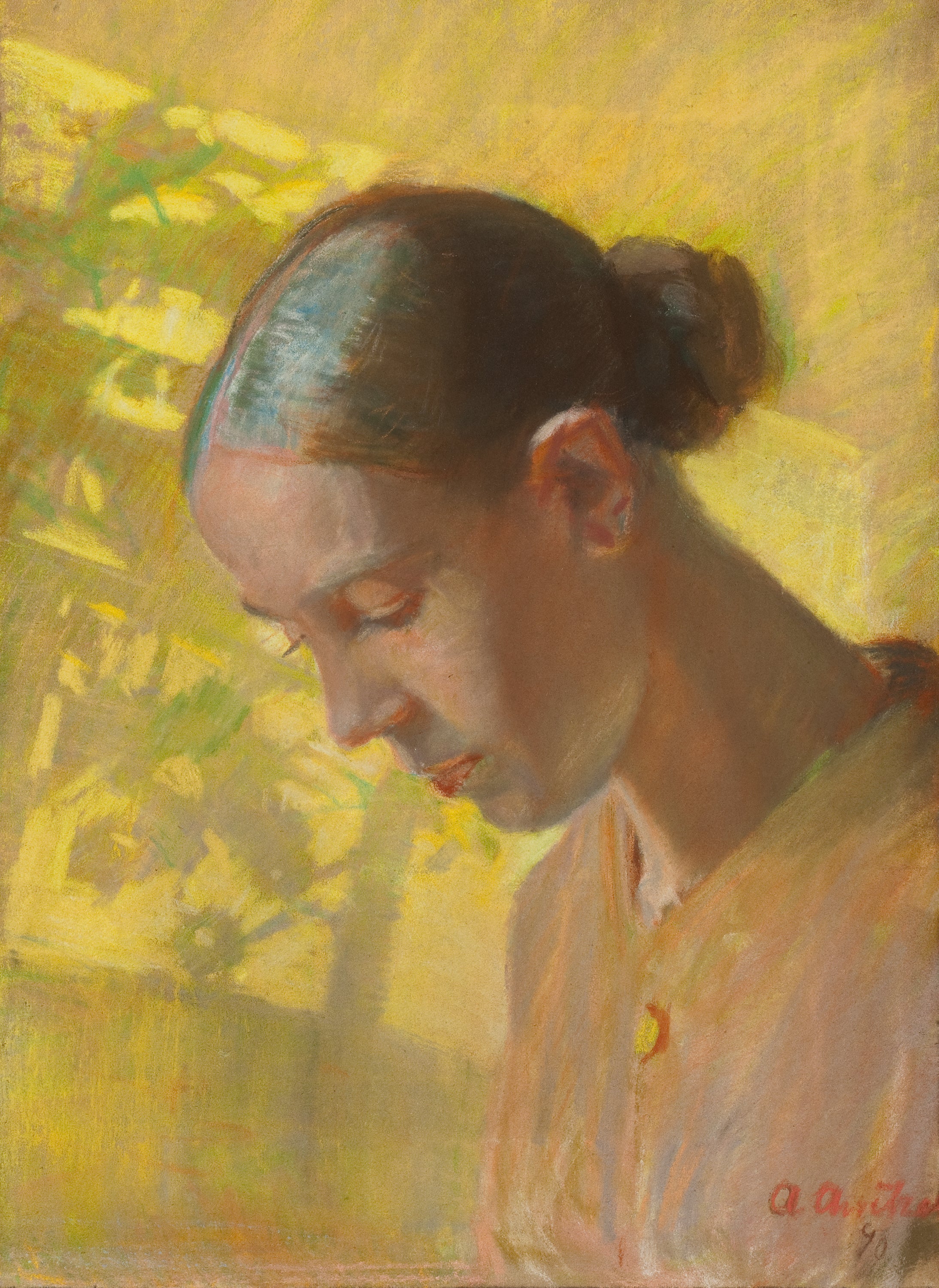 Étude de la tête de la couturière Ane - Anna Ancher - Alpha Reproduction