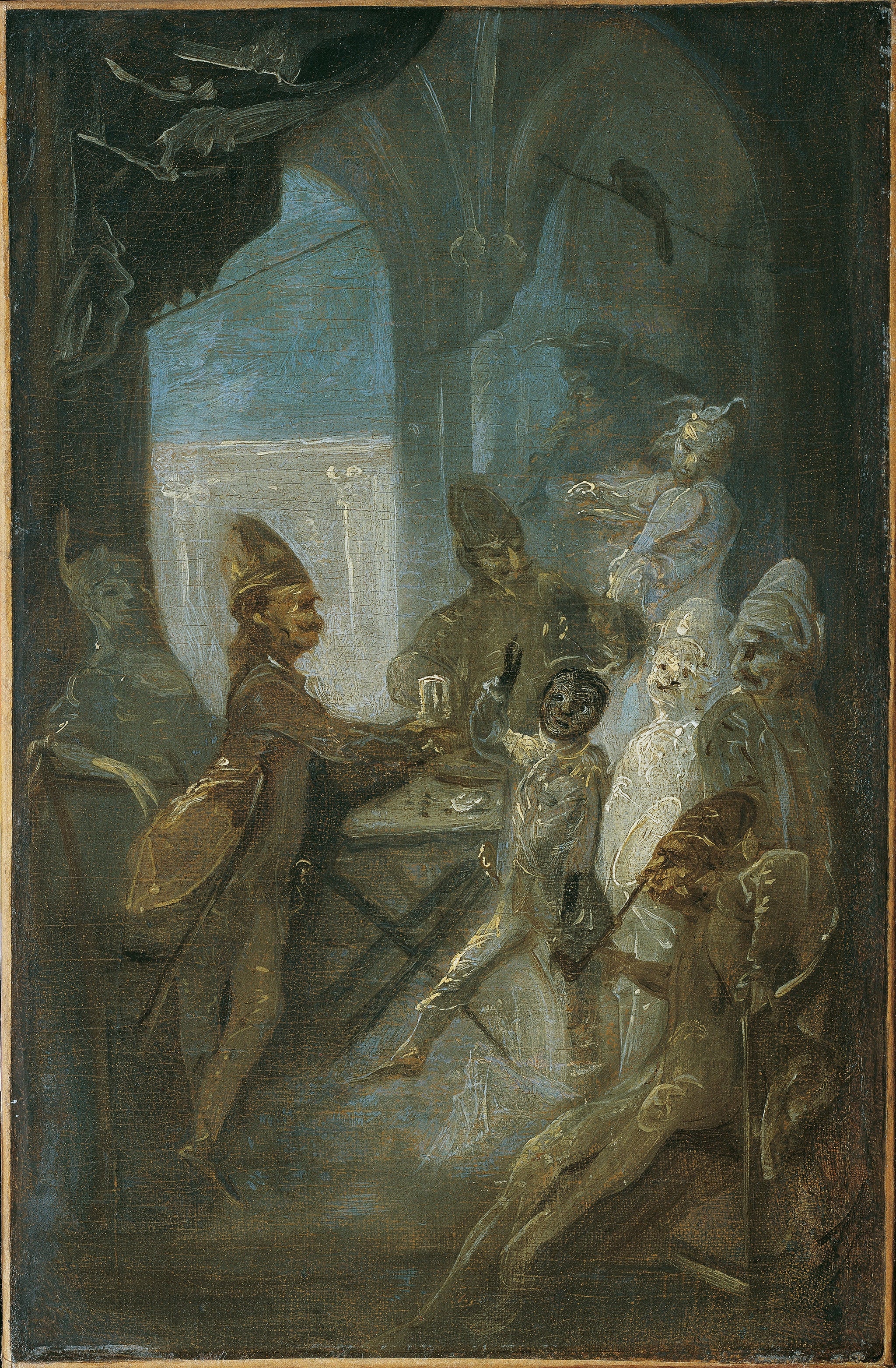 Scène de théâtre (Des soldats jouant des enfants ?) - Franz Anton Maulbertsch image 1 reproduction de peinture à l’huile
