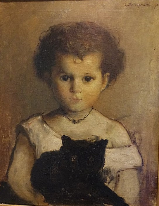 La Fillette au chat - António Carneiro
