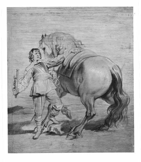 jeune officier tenant son cheval - Antoine van Dyck - Alpha Reproduction
