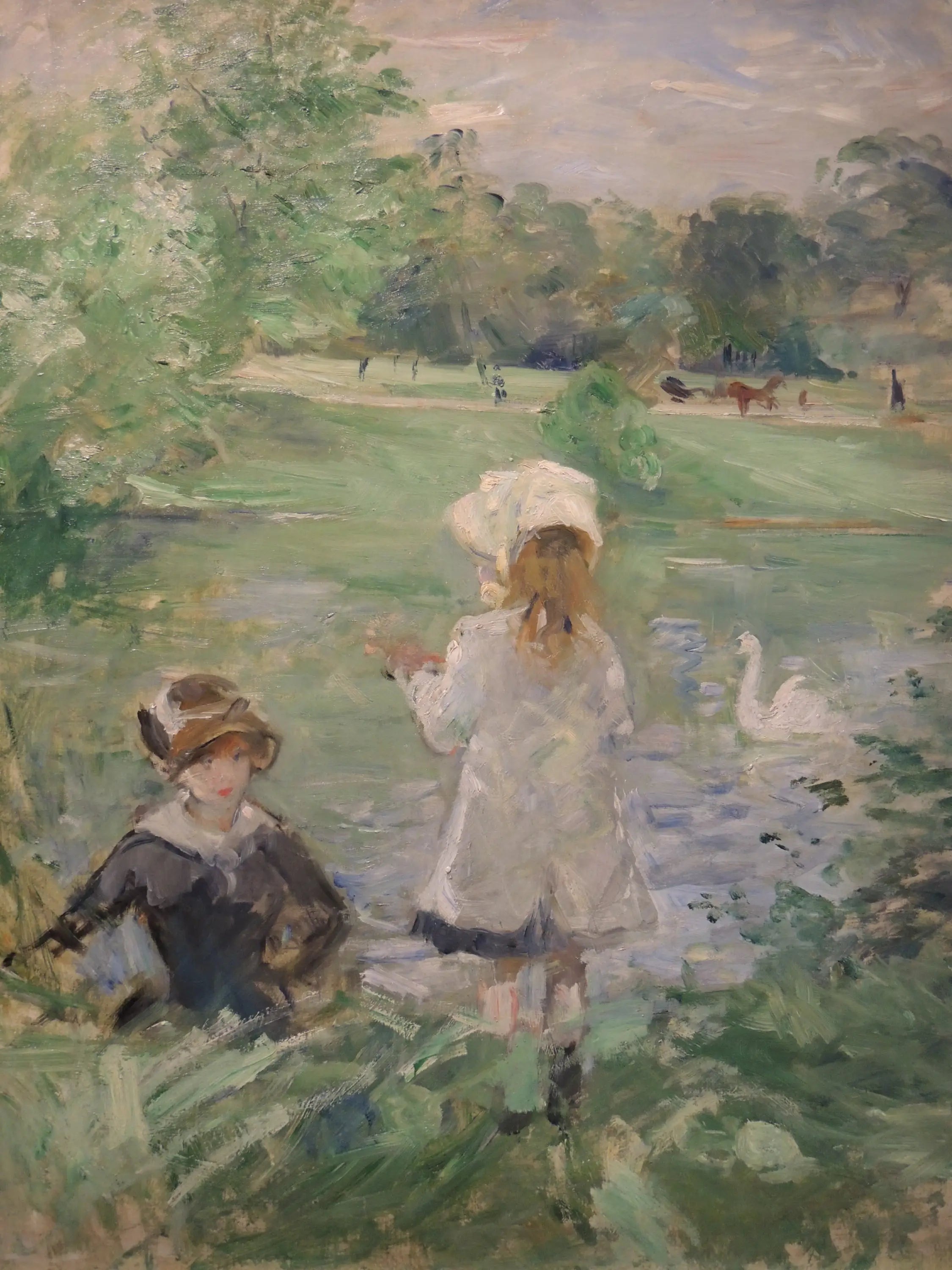 Reproduction du tableau « Au bord du lac - Berthe Morisot » par Alpha Reproduction en peinture à l’huile