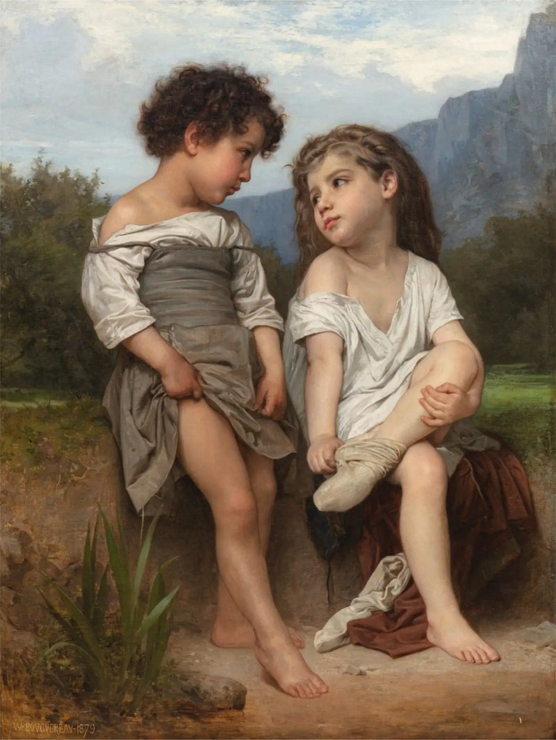 Al bordo del ruscello. - Bouguereau