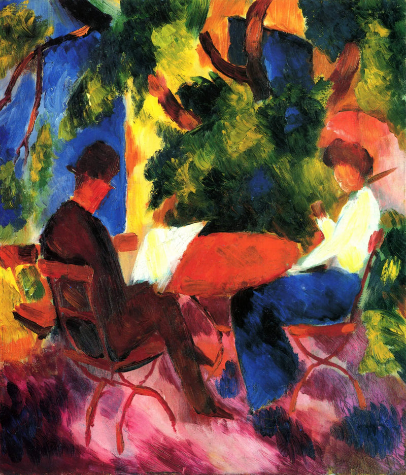 Coppia al tavolo del giardino - August Macke
