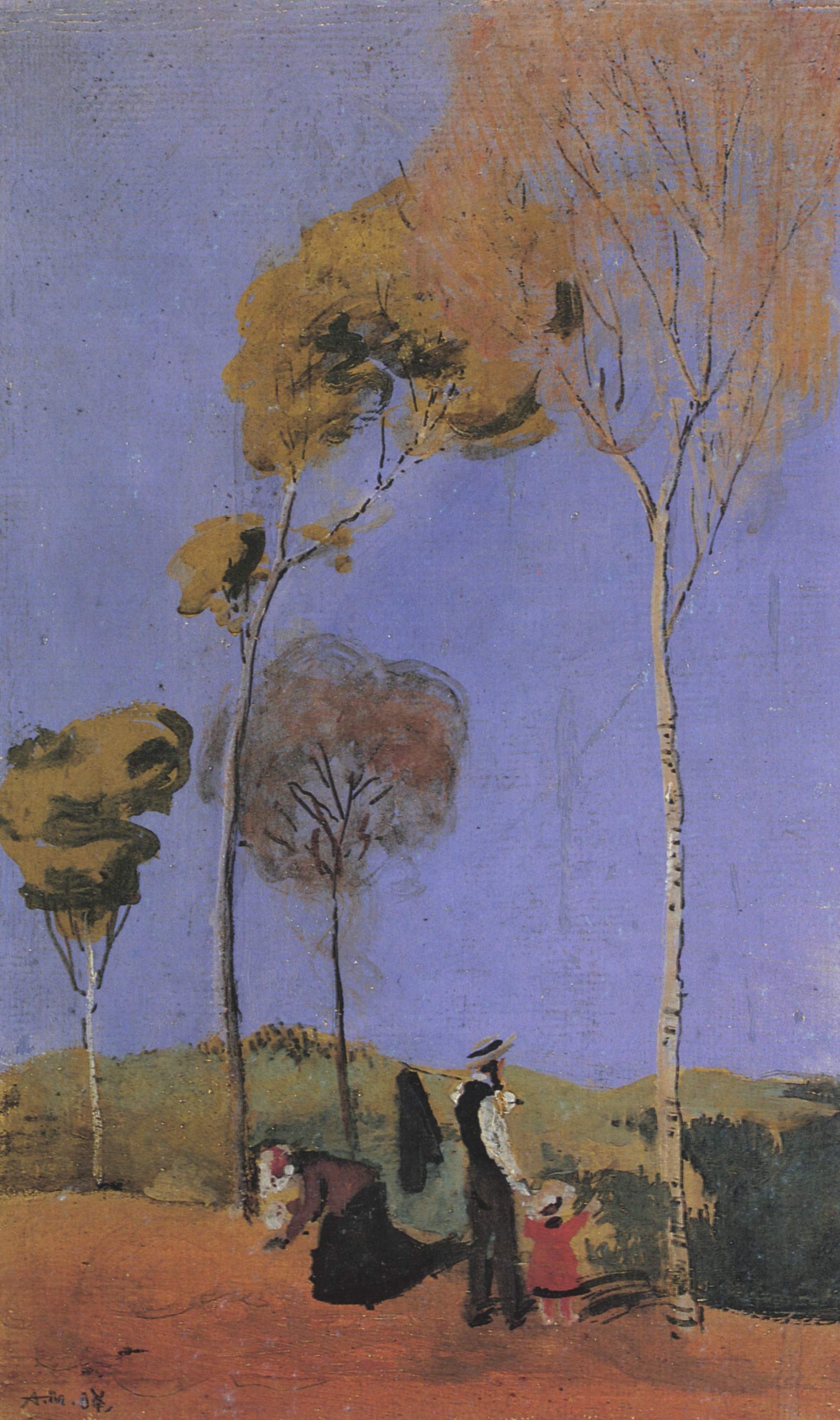 Reproduction du tableau « Promenade avec enfant - August Macke » par Alpha Reproduction en peinture à l’huile