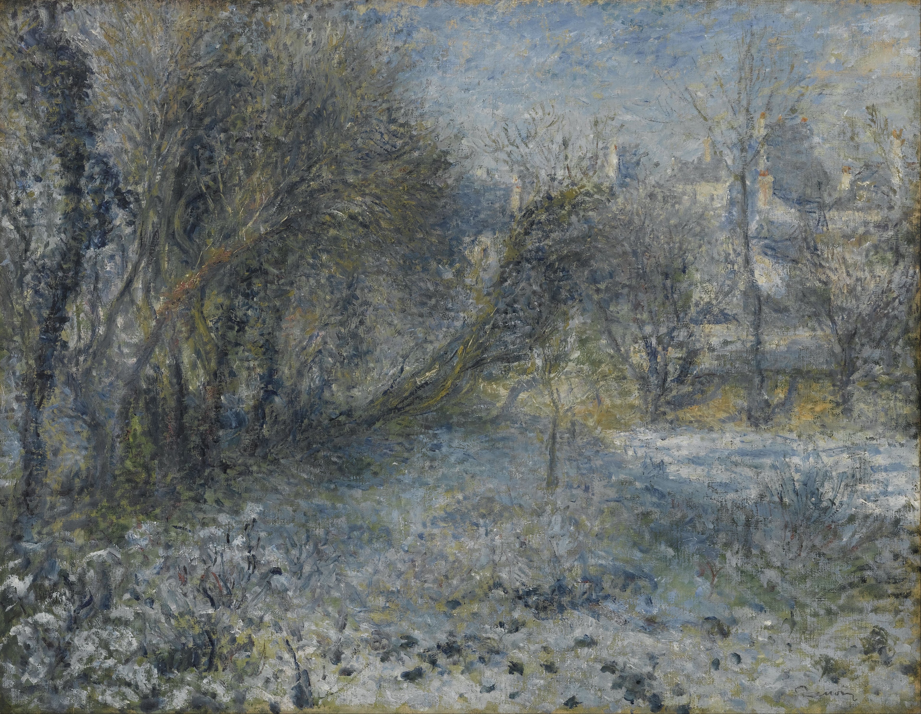 Reproduction du tableau « Paysage de neige - Pierre-Auguste Renoir » par Alpha Reproduction en peinture à l’huile