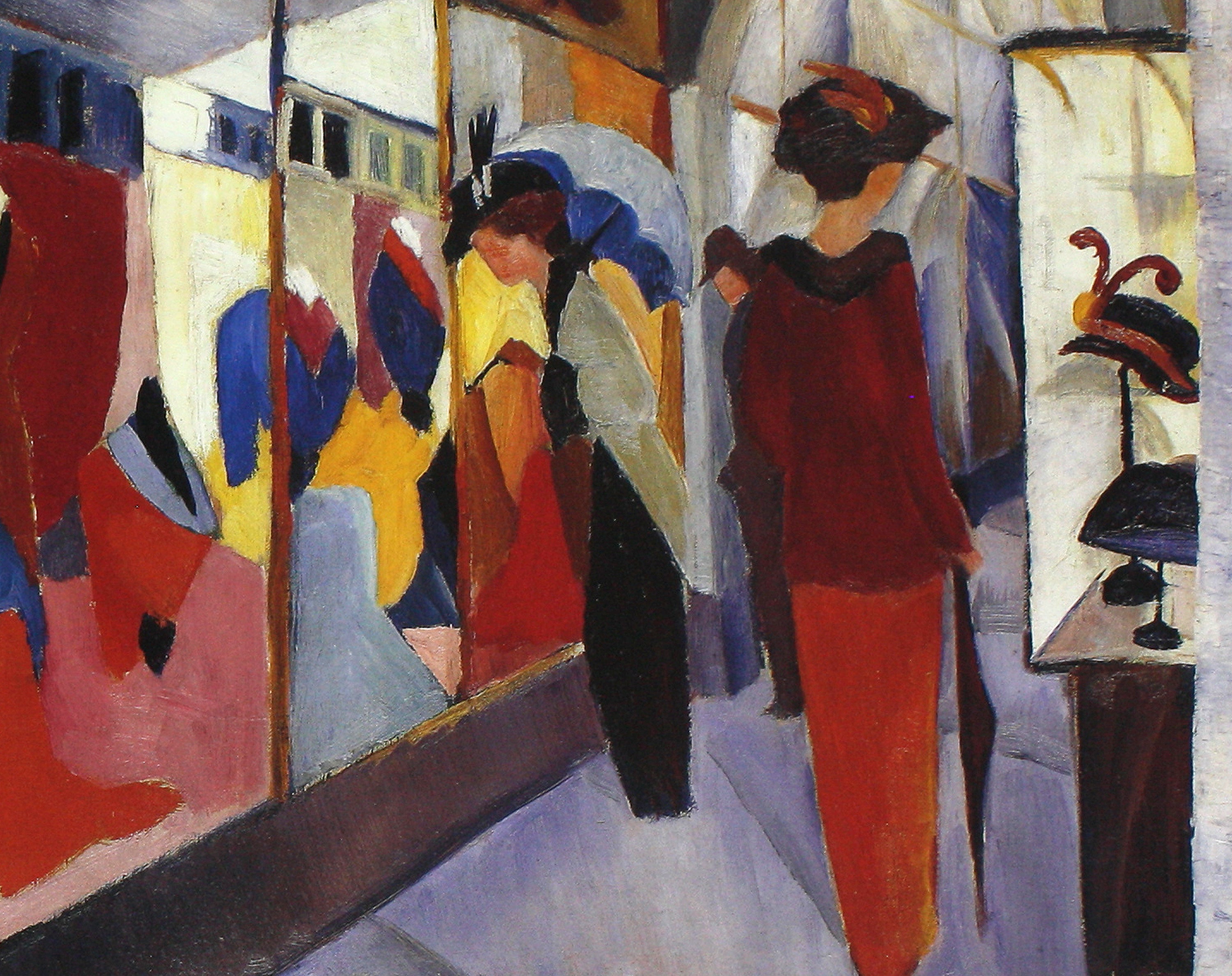 Reproduction du tableau « Le magasin de mode - August Macke » par Alpha Reproduction en peinture à l’huile