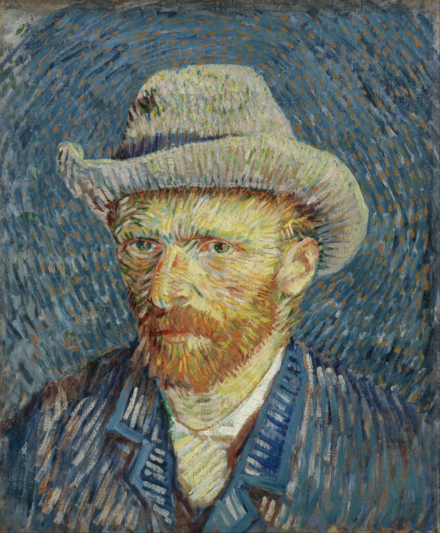 🎩 Autoritratto con cappello di feltro grigio – Vincent van Gogh (1887–1888)