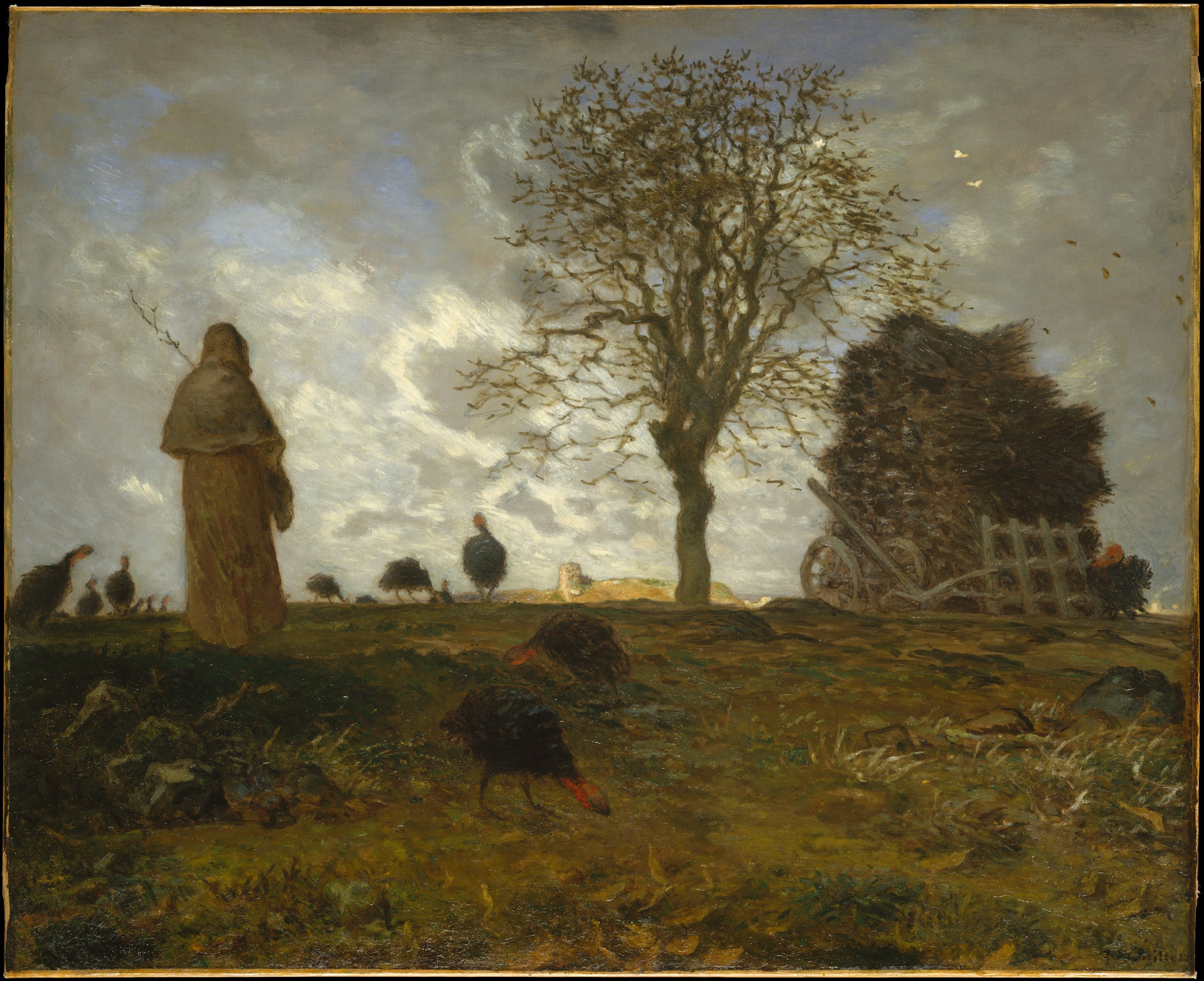 Paysage d'automne avec un troupeau de dindes - Jean-François Millet