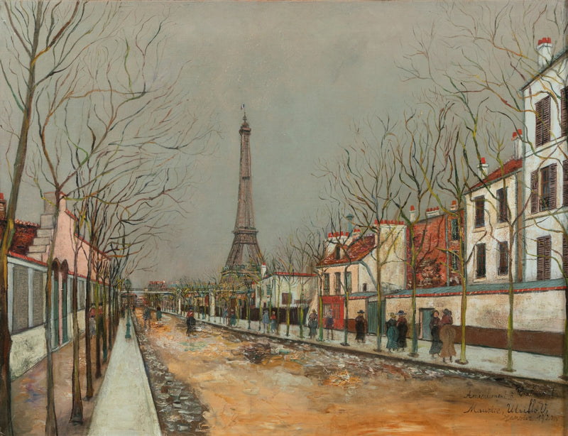 Avenue de Versailles et la Tour Eiffel (1922) - Maurice Utrillo