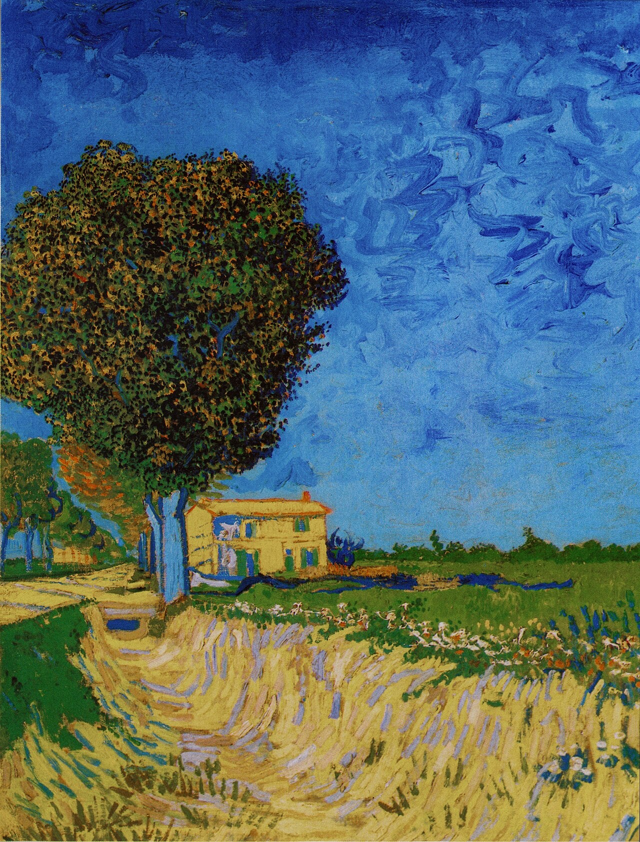 Viale ad Arles con case - Vincent van Gogh