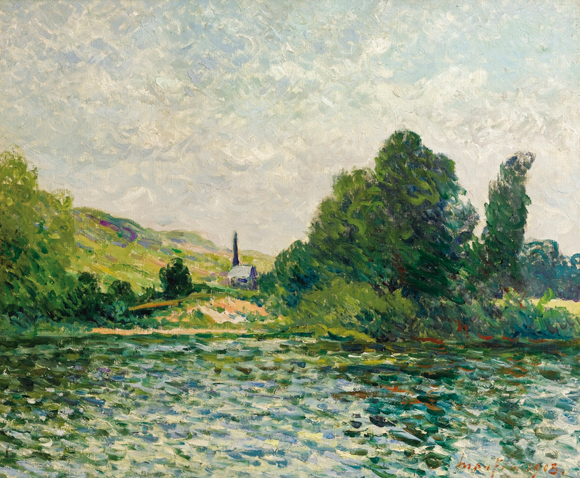 Bords de la Seine paysage à Bouafles Eure - Maxime Maufra - Alpha Reproduction